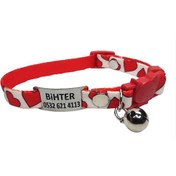 Resim Ayz Markalama Güvenlik Kilitli İsimli Kedi Tasması Kedi Madalyon Kalp Desenli 