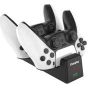 Resim Ps5 Syp-1018 Gamepad İçin Led Göstergeli Şarj Braketi Çift Dock Şarj Cihazı 