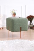 Resim Lorence Home Copper Puf - Kare Yeşil 