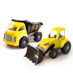 Resim Dolu Oyuncak Jumbo İkili Kamyon - Dozer Set - Standart / Standart 