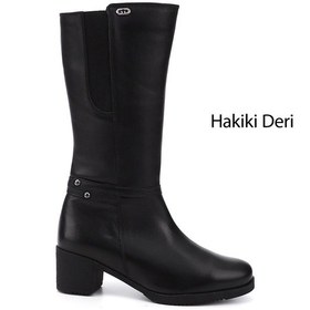 Resim Gönderi(R) Gönderi R Kadın Siyah Fermuarlı Kalın Topuklu Hakiki Deri Çizme Gkzc134gn514 Siyah 