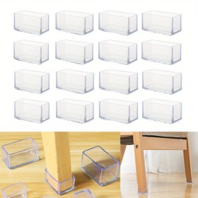 Resim 12 adet PVC Sandalye Bacak Koruyucuları, Şeffaf, Polivinil Klorür, Silikon, Zemin Koruma Kapakları ile, Gürültü Azaltma, Sert Ahşap Zemin Çizik Önleme, Serbest Hareketli Masa Bacak Koruyucuları 