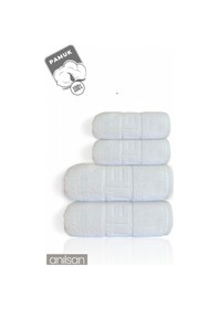 Resim 4'lü Beyaz Hotel Havlu Seti %100 Pamuk - 2 Adet El Havlusu 50x90 Ve 2 Adet Banyo Havlusu 70x140 Beyaz 