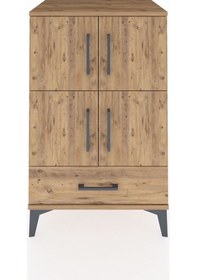 Resim Hyperion Komodin 4 Raflı Tek Çekmeceli 4 Kapaklı 60x44x96 Çam... Çam 