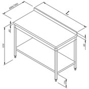 Resim Öztiryakiler Çalışma Tezgahı Taban Raflı Sırtlı Demonte 190x60 CM 