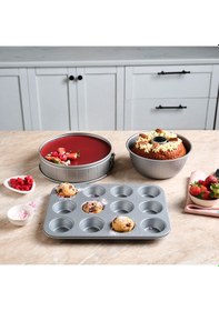 Resim Karaca Luna Bake 3 Parça Kek Kalıbı Seti Gri 
