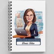 Resim En Başarılı Kadın Bilişim Öğretmeni Karikatürlü Defter 