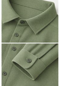 Resim Ahengim Erkek Çocuk Modern Kesim Beyaz Polyester Basic Gömlek Ak8789 Yeşil 