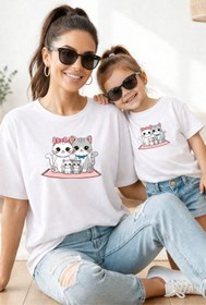 Resim genosha Anne Kız 100% Pamuk T-shirt Mama Mini Mother Daughter TEKLİ FİYAT 