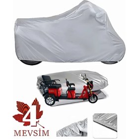 Resim Honda Cbx 250 Twister Arka Çanta Uyumlu (Bağlantı, Kilit Uyumlu) 4 Mevsim Koruma Gri 