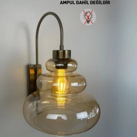 Resim Lily Bal Rengi Cam Aplik Duvar Lambası Modern Otel Cafe Vintage Salon Yatak Odası Merdiven Retro 