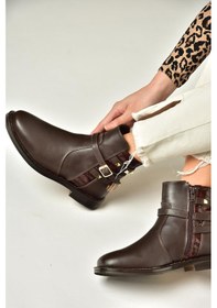 Resim Fox Shoes T312124709 Kahverengi Alçak Topuklu Kadın Bot Kahverengi-suni Deri Kahverengi 
