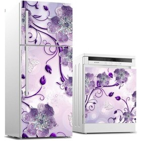 Resim Buzdolabı Ve Bulaşık Makinası Beyaz Eşya Sticker Kaplama Çiçek Mü 