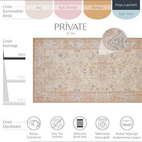 Resim Cool Halı Private Krem Eskitme Vintage Halı Yolluk Etnik Otantik Şönil Halı Yıkanabilir Salon Halısı 