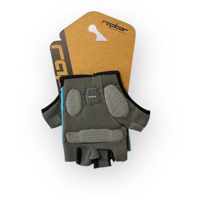 Resim RAPTOR Cırtlı Kısa Parmak Bisiklet Eldiveni MTB Yarım Parmak Mavi M(Medium) Beden 