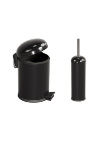 Resim Aqua Bagno Smile Klozet Fırçası + Çöp Kovası 5 Lt -2 Parça Set, Mat Siyah 