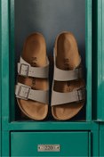 Resim Birkenstock Kadın Gri Arizona Eva Nubuk Deri Terlik 