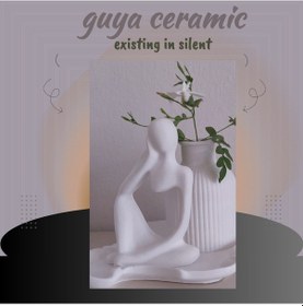 Resim Guya Düşünce Seti Dekoratif Taş Tozu Heykel & Vazo & Tabak Beyaz 