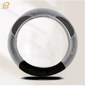 Resim Hightower Siyah Gri Evrensel 15 İnç Peluş Direksiyon Kılıfı, Kaymaz, Sıcak Tutar, Mükemmel . Siyah Gri 