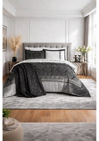 Resim Özdilek Velours Çeyiz Seti 10 Parça - Antrasit Antrasit 