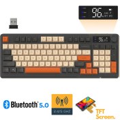 Resim Sarftech Freewolf M96 2.4g+Bt5.0 Çift Bağlantılı Tft LED Ekranlı Reinbow Gaming Oyuncu Klavye 