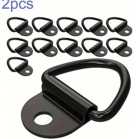 Resim Willowhaven 12 Adet Siyah Demir Bağlantı Halkası Kamyon Karavan Gemi Çapa Bağlama Aksesuarı 