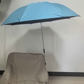 Resim Plaj Sandalyeleri için Ayarlanabilir Dış Mekan Güneşlik Şemsiye - UV Koruma, Taşınabilir, Büyük Kelepçe, Mavi, Manuel Açma, 8 Kaburga Tasarım, Dayanıklı 190T Kanoz Kumaşı, Fiberglas Takviyeli Çerçeve, Çelik Direk, Plastik Sap, Kamp ve Plaj Günleri İçin Mükemmel 