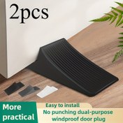 Resim 2 adet Büyük Kauçuk Kapı Durdurucu - Yumuşak, Çizik Yapmayan Güvenlik Kapı Ucu, Kolay Kurulum, Delme Gerektirmez, Rüzgar Geçirmez Tasarım Siyah ve Beyaz Renklerde Güvenli Ev/Ofis Kullanımı için, Ofis Kapı Durdurucuları | Şık Kapı Durdurucu | Uç Tasarımı 