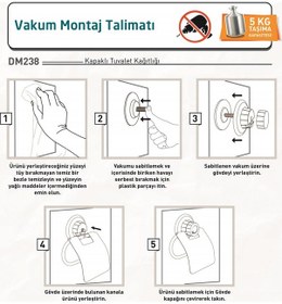 Resim Teknotel Kapaklı Vakumlu Tuvalet Kağıtlık Krom Dm238 