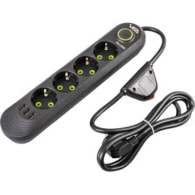 Resim Vea VA-21559 4'lü 1.5 mt Kablo Shopzumlu 3 Usb'li Siyah Shopzum Akım Korumalı Priz 