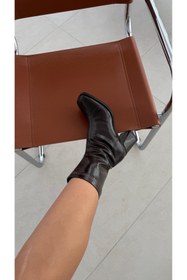Resim Gilla Shoes and Bag Liva Küt Burun Acı Kahve Çizme 