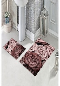 Resim Pembe Kaymaz Gül Banyo Paspas Bp-29 çok renkli 