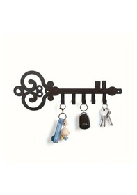 Resim Myc Metal Anahtarlık Askısı - Vintage Anahtar Tasarımlı Duvar Askılığı Siyah 20x10 