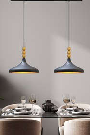 Resim Bamyum Ikili Champion Siyah Sarkıt Lamba Yemek Masası Oturma Odası Mutfak Salon Otel Café 