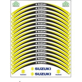 Resim Sarı Siyah Suzukı Uyumlu Reflektörlü Jant Şeridi 