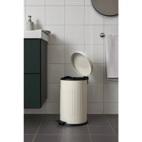 Resim Begin Power Vintage 16 Lt Yavaş Kapanır Kapaklı Ofis Mutfak Banyo Balkon Çöp Kovası Krem 