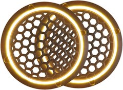 Resim Neon Işıklı 16 cm Hoparlör ve Midrange Kapağı - 2 Adet - Sarı 