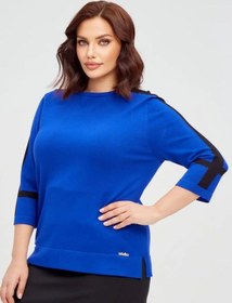 Resim Gajıakaqıusa Oversize İnce Büyük Beden Kazak 150951024 Mavi 