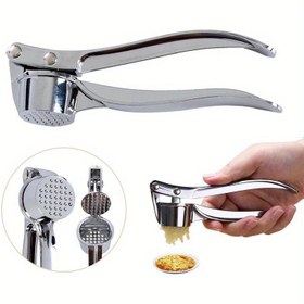 Resim Alüminyum Alaşımlı Sarımsak Sıkacağı & Ezici - Ergonomik Koluyla Manuel Mutfak Aracı, Kolay Sarımsak Sıkma & İnce Doğranmış Malzemeler İçin Dayanıklı Metal Tasarım, Sarımsak Sıkacağı, Mutfak Aleti, Şık Metalik Kaplama, Sağlam Yapı 