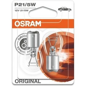 Resim Osram 12V P21 5W Park Stop Ampulü Çift Duylu İkili Ambalaj 