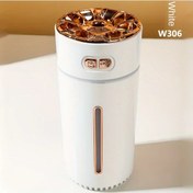 Resim Chuangyinshop Araç İçin Renkli Işıklı 300ml Usb Nemlendirici Beyaz Su Seviyesi Göstergeli 