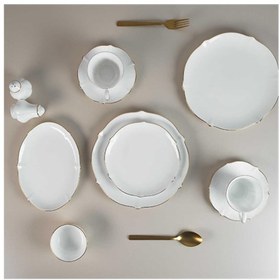Resim Evaliza Magnolia Premium Gold 36 Parça 6 Kişilik Porselen Kahvaltı Takımı Altın Sarısı 