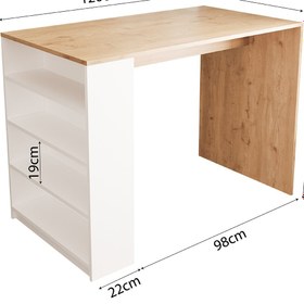 Resim Bimossa L49 Pablo Bar Masası 120 cm - Beyaz 