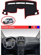 Resim Torpido Koruma Halısı Siyah Kenar Renk Kırmızı Ford Tourneo Connect 2009-2012 İle Uyumlu 