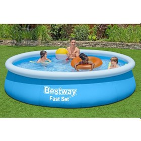 Resim Bestway 57274 Fast Set Çember Şişme Havuz Seti 3,66 M X 76 Cm Mavi 