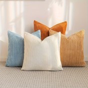 Resim 4 adet Bohem Tarzı Yastık Kılıfları - Yumuşak Polyester, Fermuar Kapatma, Kabartılı Dokuma, Çeşitli Renkler (Beyaz, Mavi, Turuncu, Kahverengi) - Koltuk, Yatak veya Sandalye Dekoru için Mükemmel, Oturma Odası Acenti | Bohem Dekoru | Fermuarlı Kılıflar 