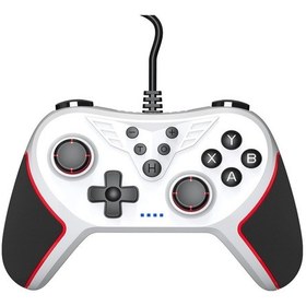 Resim Switch / Pc İçin Titreşim Ve Patlama Fonksiyonlu Usb Kablolu Gamepad Beyaz 