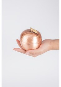 Resim El İşi Bakır Baharatlık Tuzluk Biberlik Elma Motif Otantik Görünüm El Dövmesi Çap 8,5 Cm Bakır 