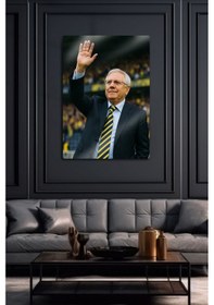 Resim Metal Baskı - Aziz Yıldırım, Sarı Lacivert Duvar Tablosu 