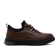 Resim Derimod Erkek Kahverengi Bağcıklı Kalın Tabanlı Deri Sneaker 25WFD697218 